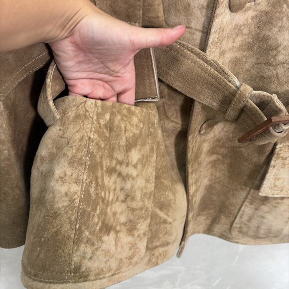 Vintage Montevideo Leather Factory Uruguay Brown Suede Blazer Jacket Mens - Picture 5 of 15